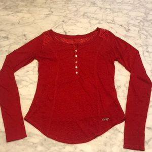 HOLLISTER long-sleeved lace-back shirt